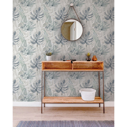 Arthouse Chalky Tropical Soft Navy Wallpaper