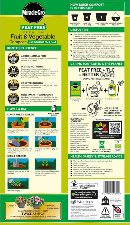 Miracle-Gro® Organic Fruit & Veg Peat Free Compost