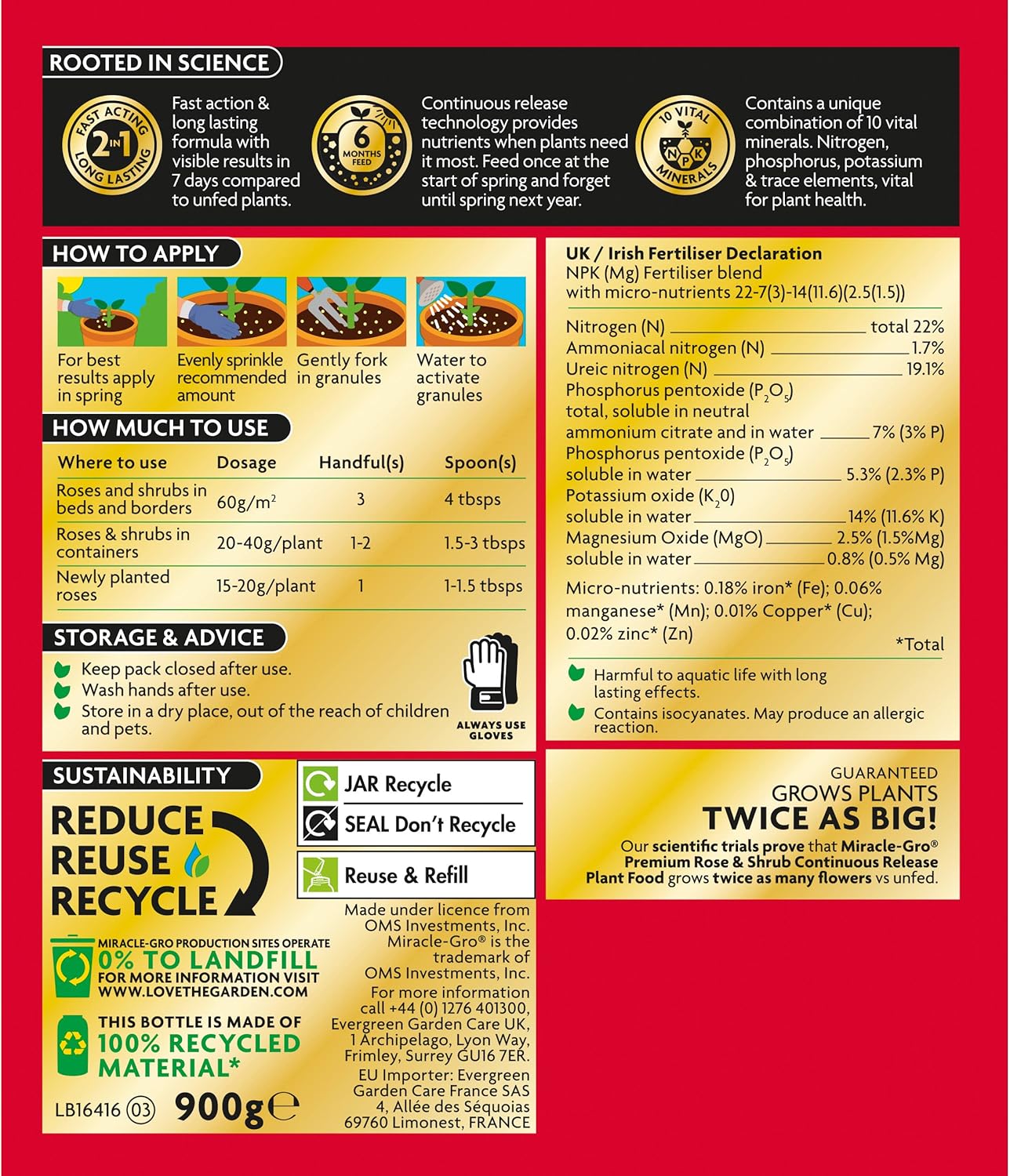 Miracle-Gro® Rose & Shrub Continuous Release Plant Food