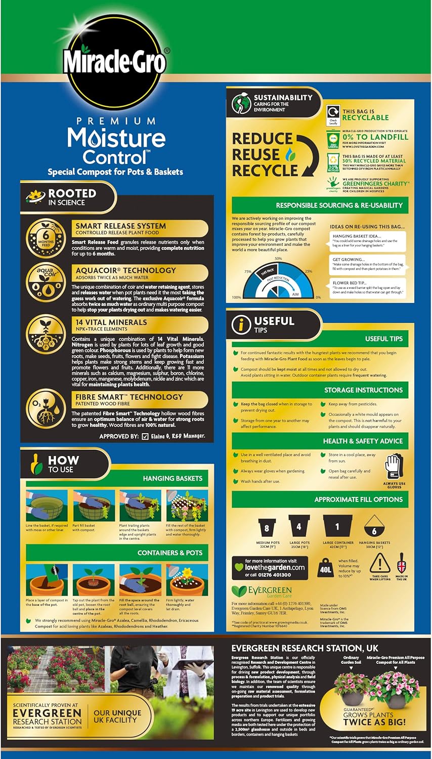 Miracle-Gro® Moisture Control Peat Free Compost