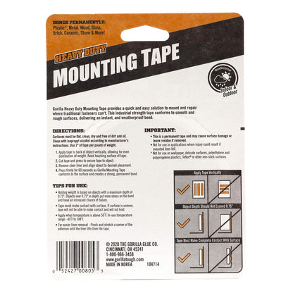 Gorilla Max Strength Mounting Tape