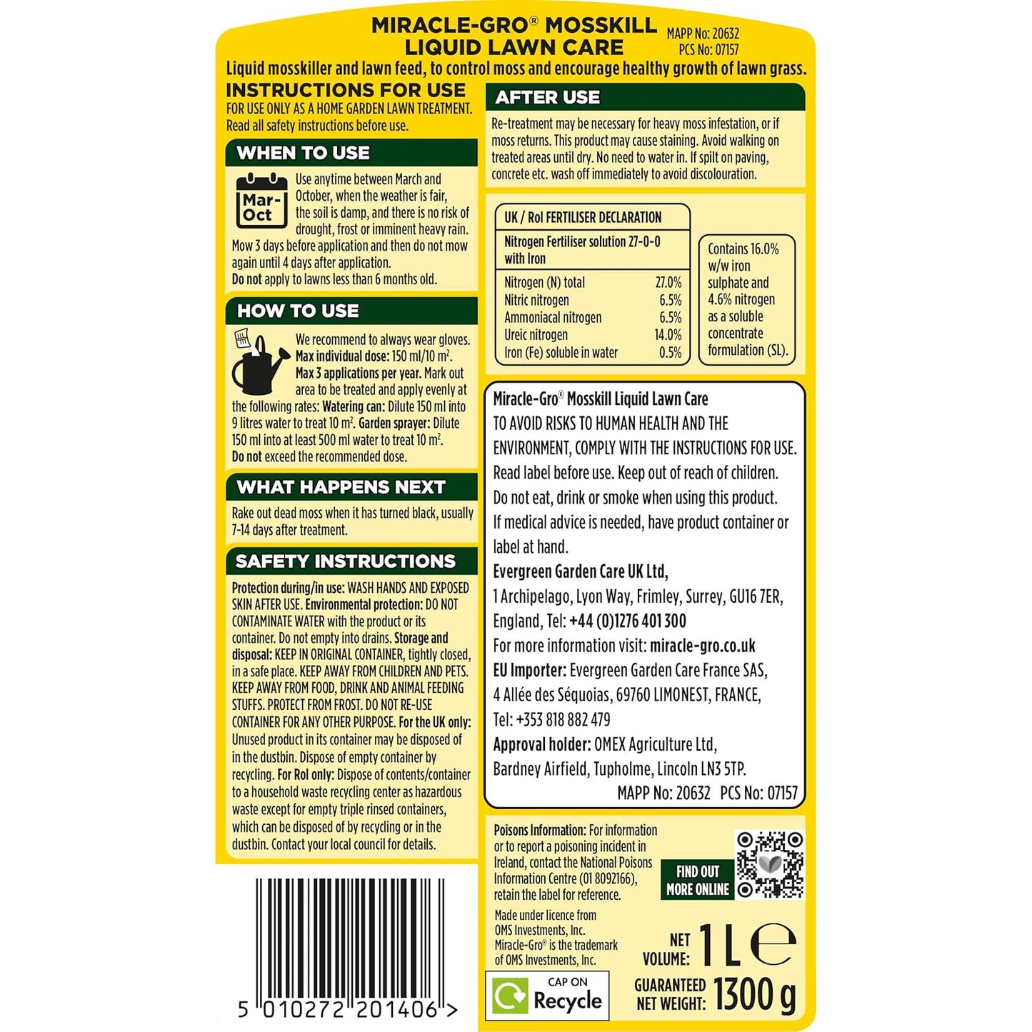 Miracle-Gro® Mosskill Liquid Lawn Care