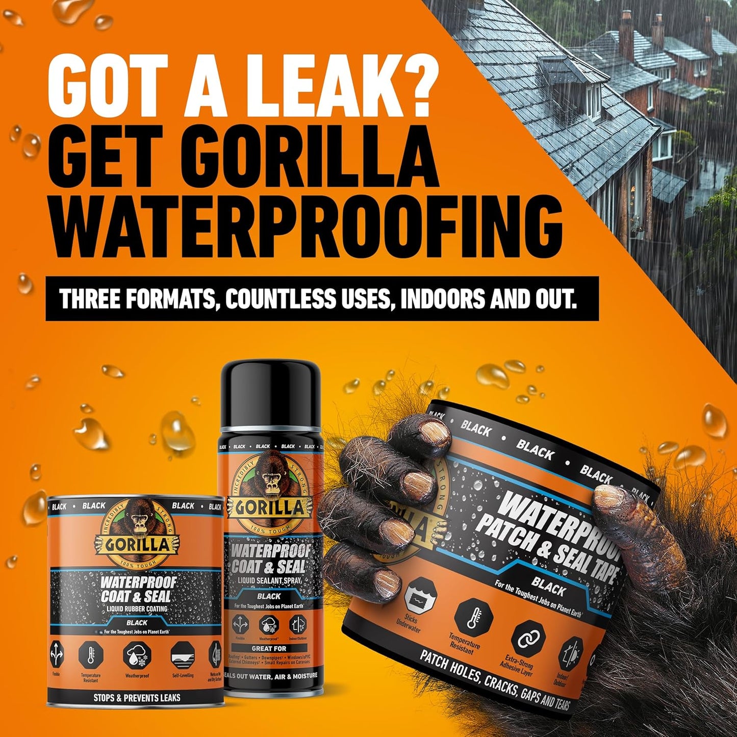 Gorilla Waterproof Coat & Seal Black