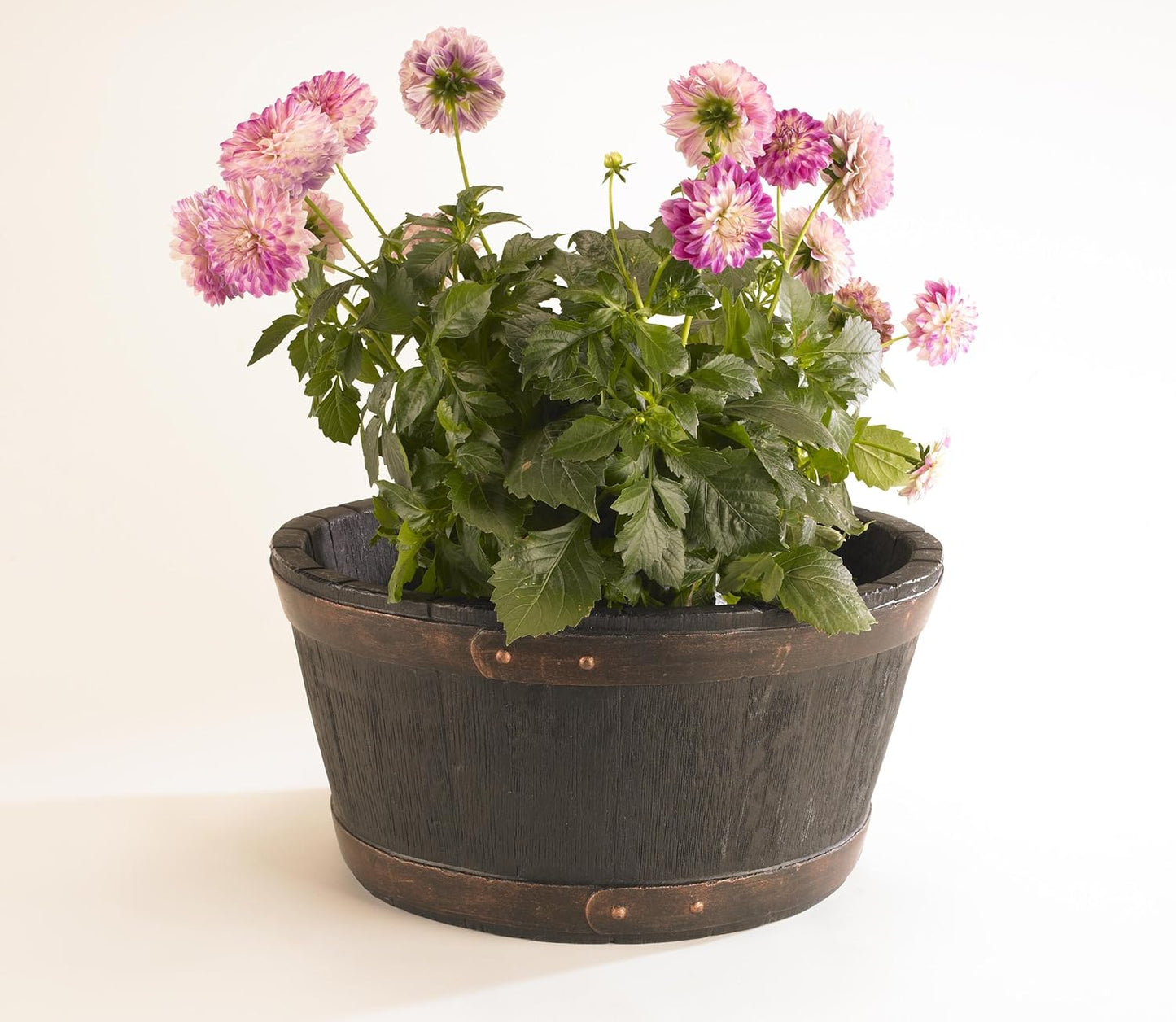 Sankey Round Oak Barrel Planter 49cm