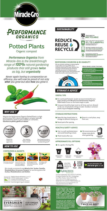 Miracle-Gro® Performance Organic Peat Free Potted Plants Compost