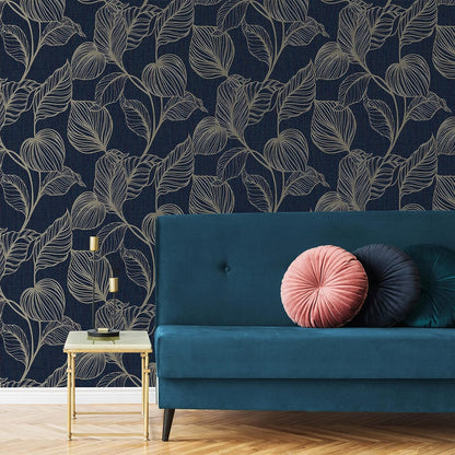 Graham & Brown Royal Palm Sapphire Wallpaper (111302)