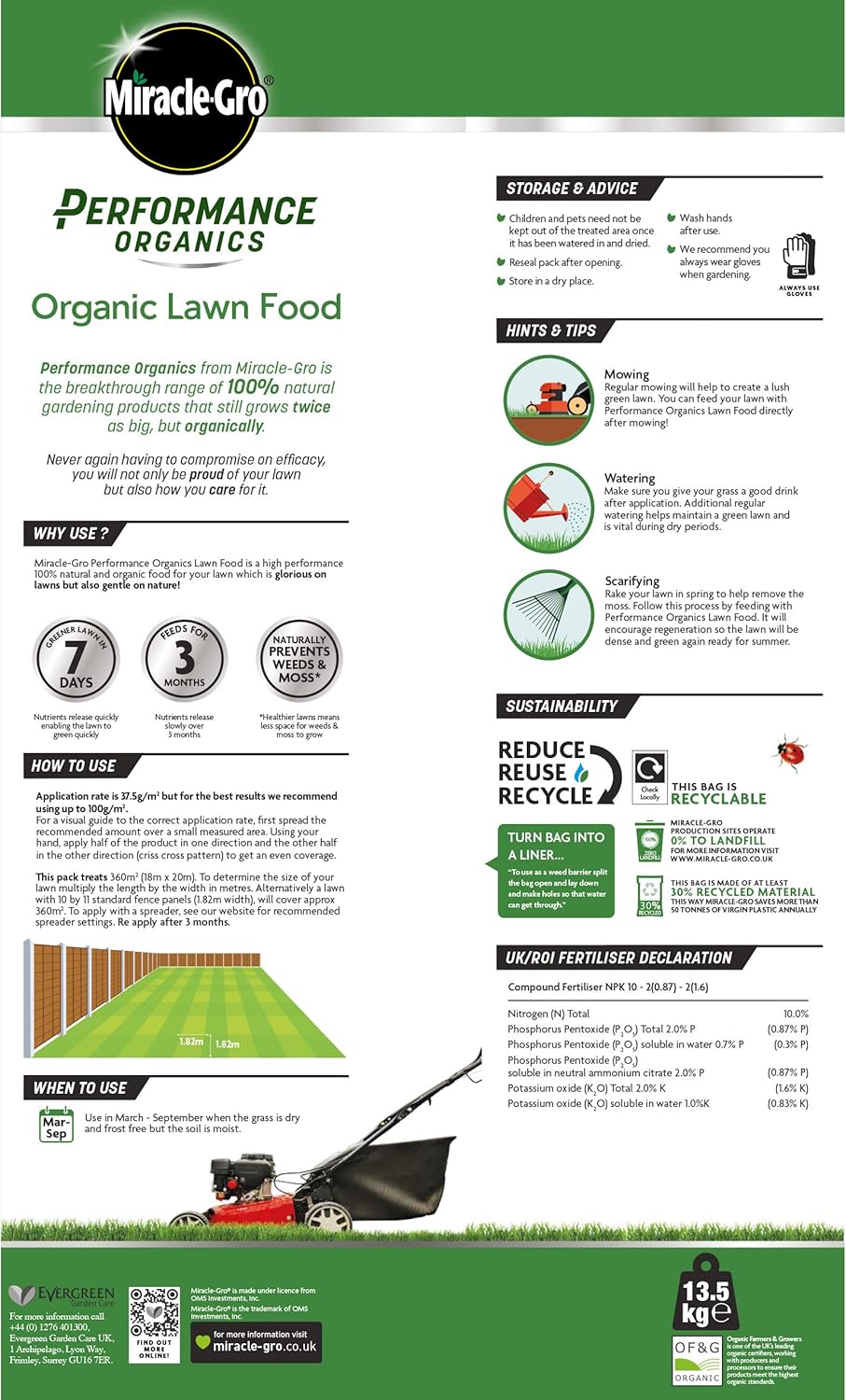 Miracle-Gro® Performance Organics Lawn Food
