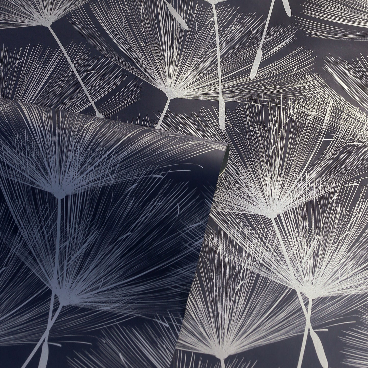 Arthouse Harmony Dandelion Navy/Silver Wallpaper