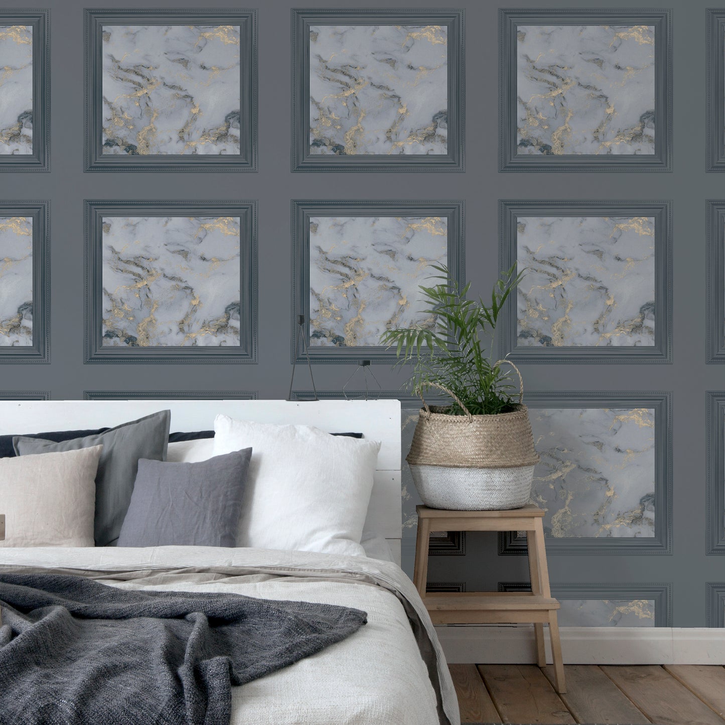 Arthouse Bahia Panel Charcoal Wallpaper