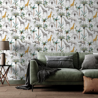 Arthouse Serengeti Animals Multicoloured Wallpaper