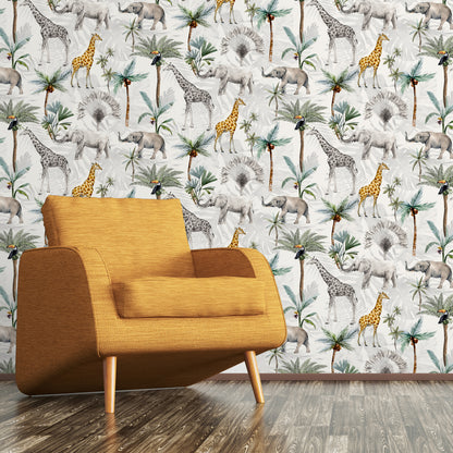 Arthouse Serengeti Animals Multicoloured Wallpaper