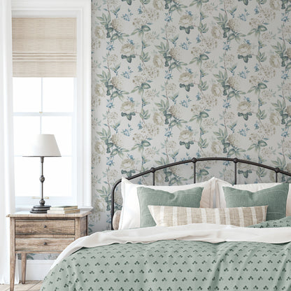 Arthouse  Keeka Floral Blue Cream Wallpaper