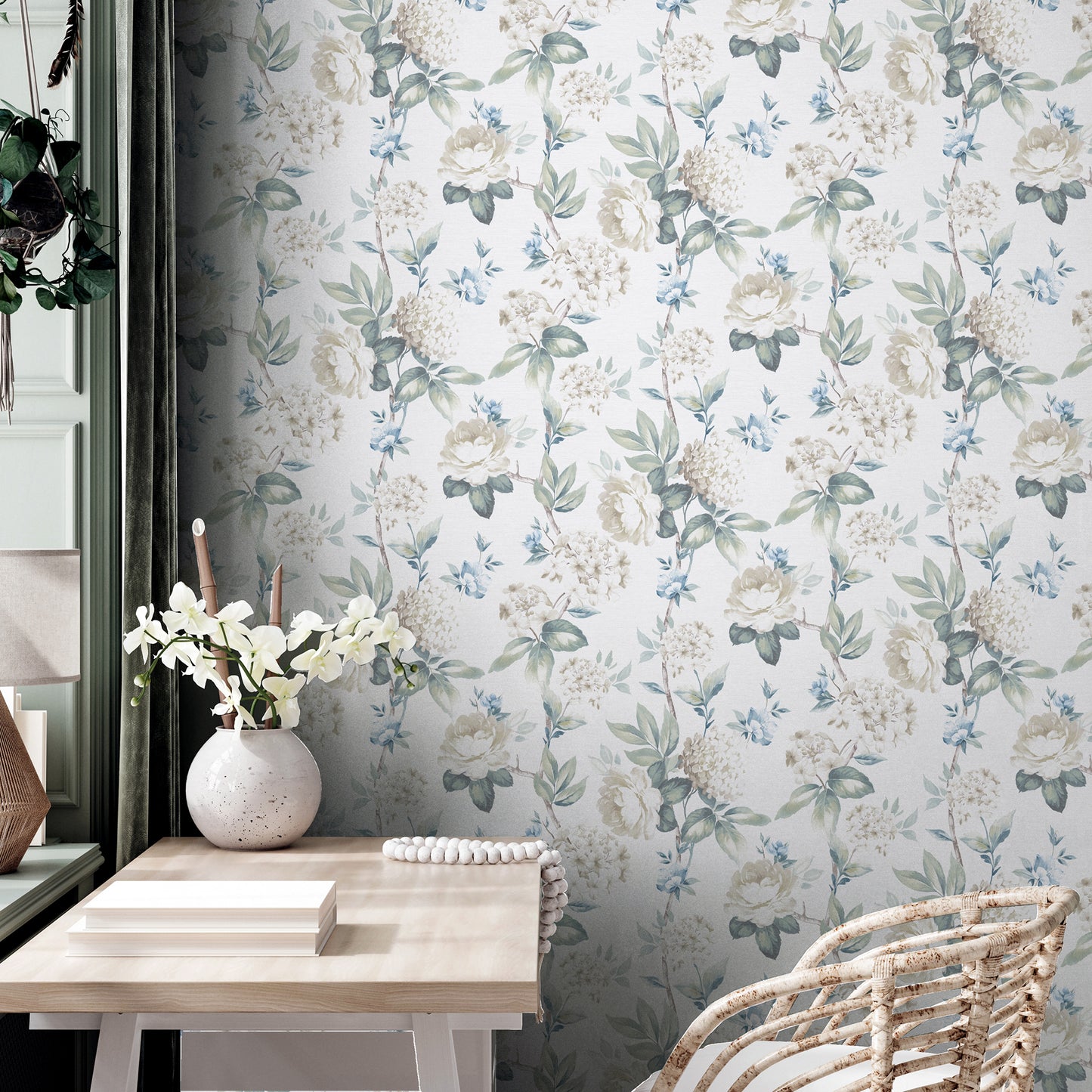 Arthouse  Keeka Floral Blue Cream Wallpaper