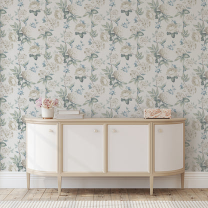 Arthouse  Keeka Floral Blue Cream Wallpaper