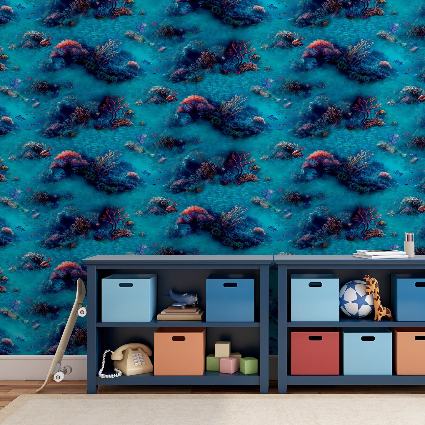 Arthouse Under The Sea Blue Wallpaper