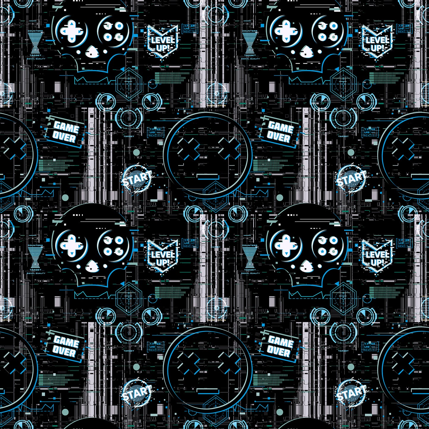 Arthouse Gaming Glitch Charcoal/Blue Wallpaper