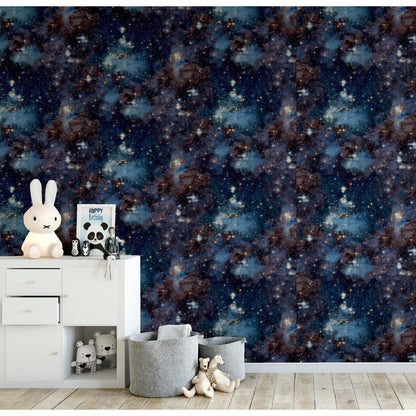 Arthouse Stardust Charcoal/Blue Wallpaper