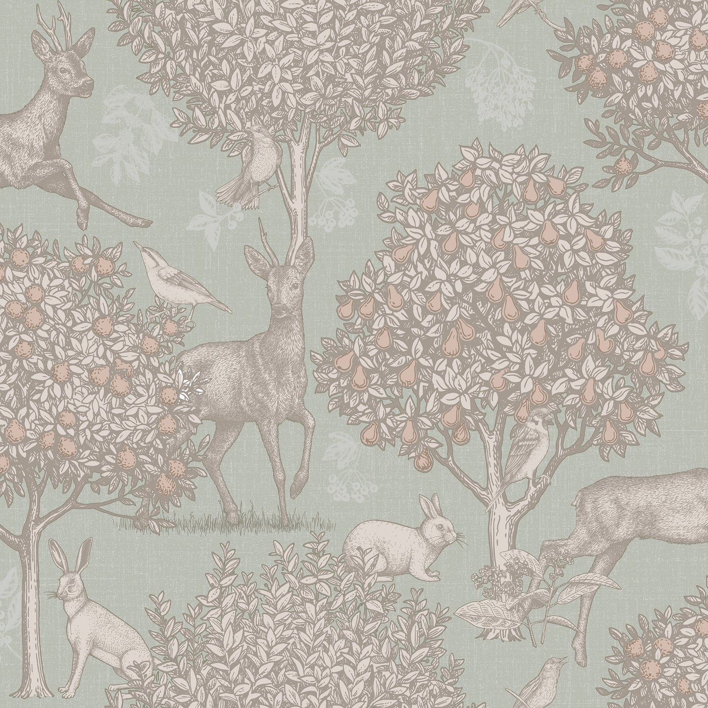 Arthouse Woodland Scene Sage Green Wallpaper