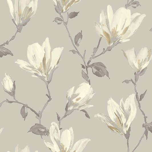 Arthouse  Lily Floral Natural Wallpaper