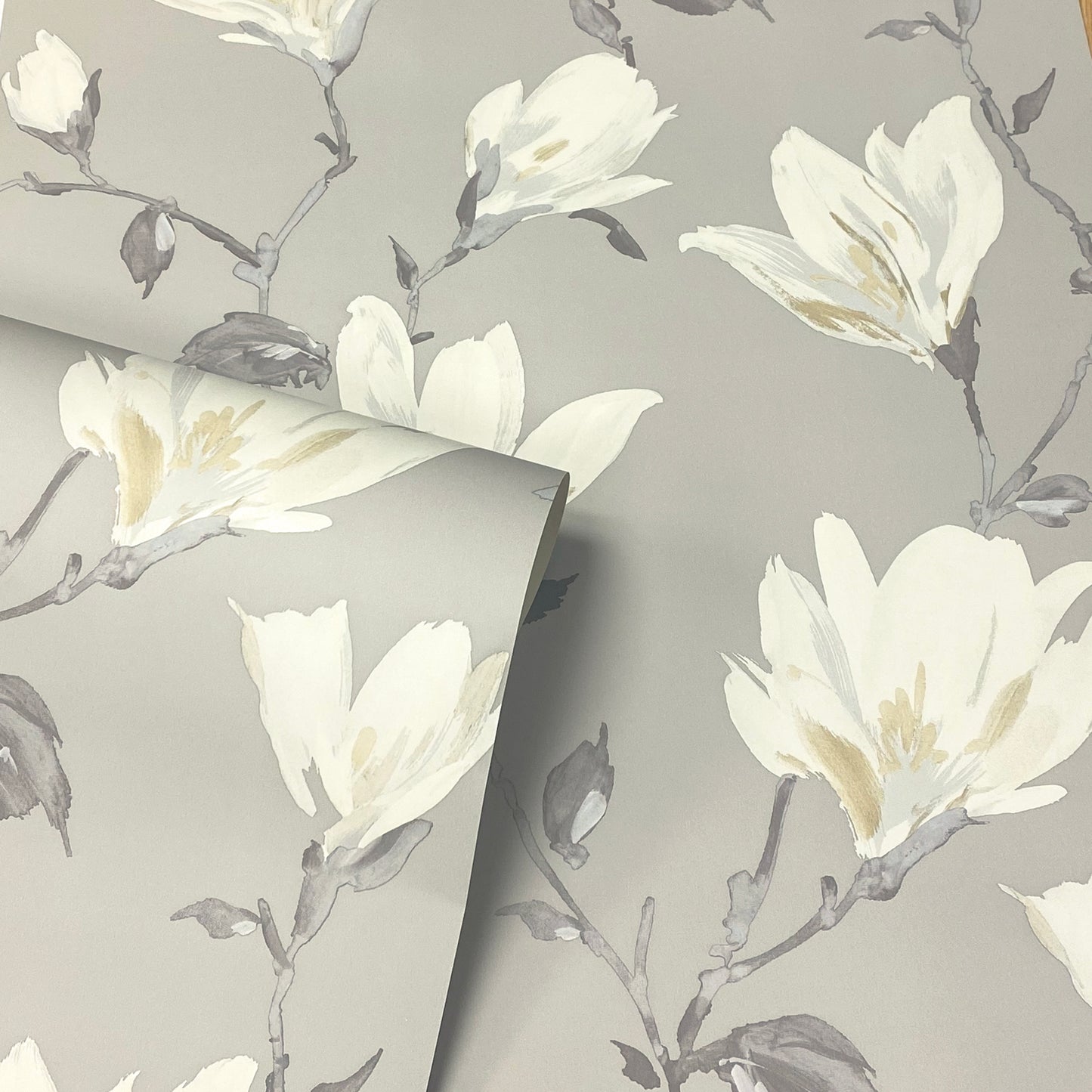 Arthouse  Lily Floral Natural Wallpaper