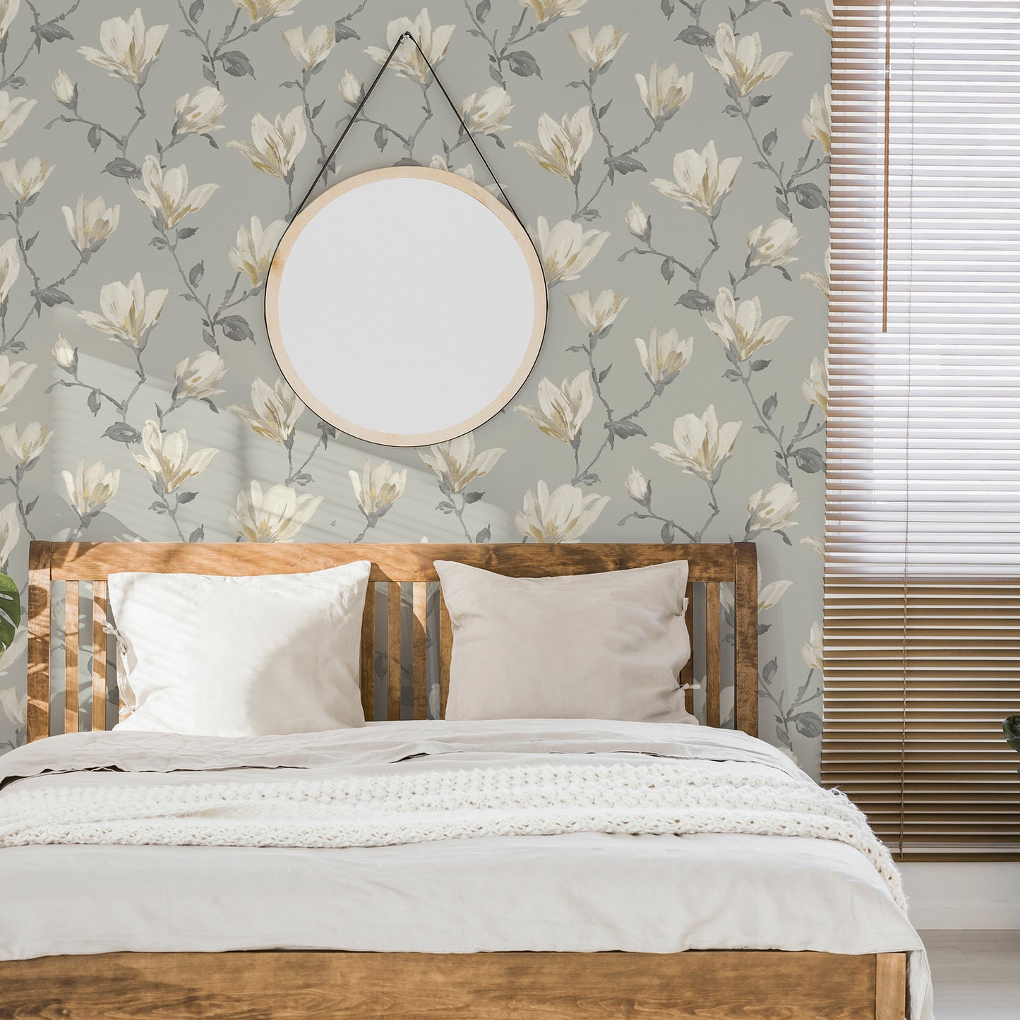 Arthouse  Lily Floral Natural Wallpaper