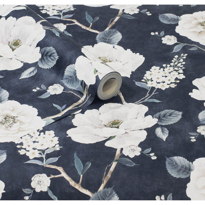 Arthouse Ashley Floral Navy Wallpaper