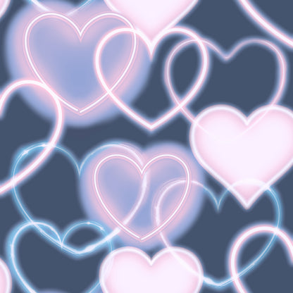 Arthouse Neon Heart Wall Navy Pink Wallpaper