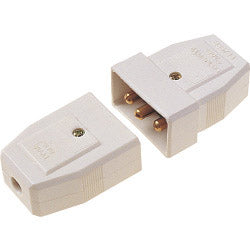 Dencon 5A, connecteur en nylon à 3 broches, blanc