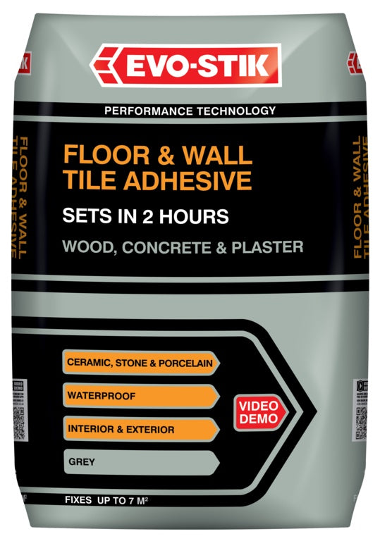 Evo-Stik Floor & Wall Tile Adhesive Fast Set For Wood, Concrete & Plaster