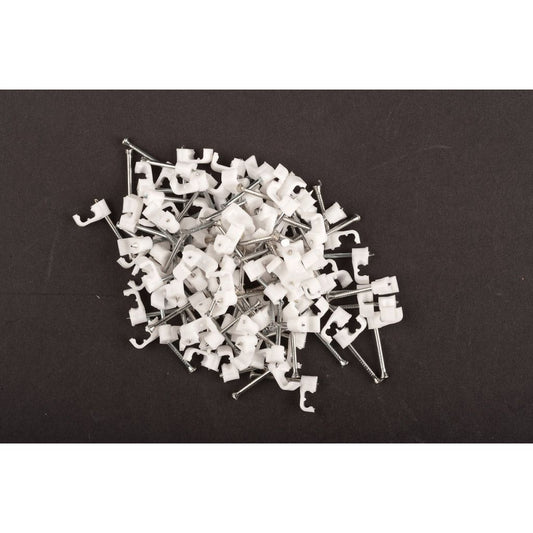 Dencon 5mm White Flat Cable Clips