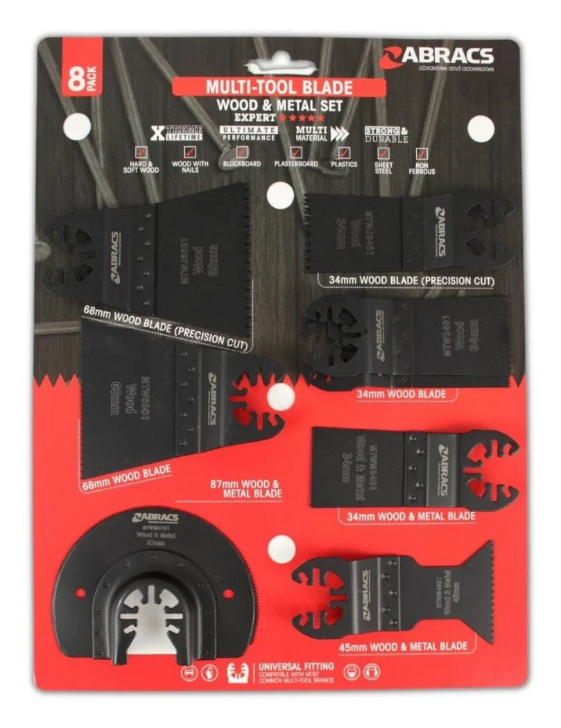 Abracs Multi Tool Wood & Metal Blade Set