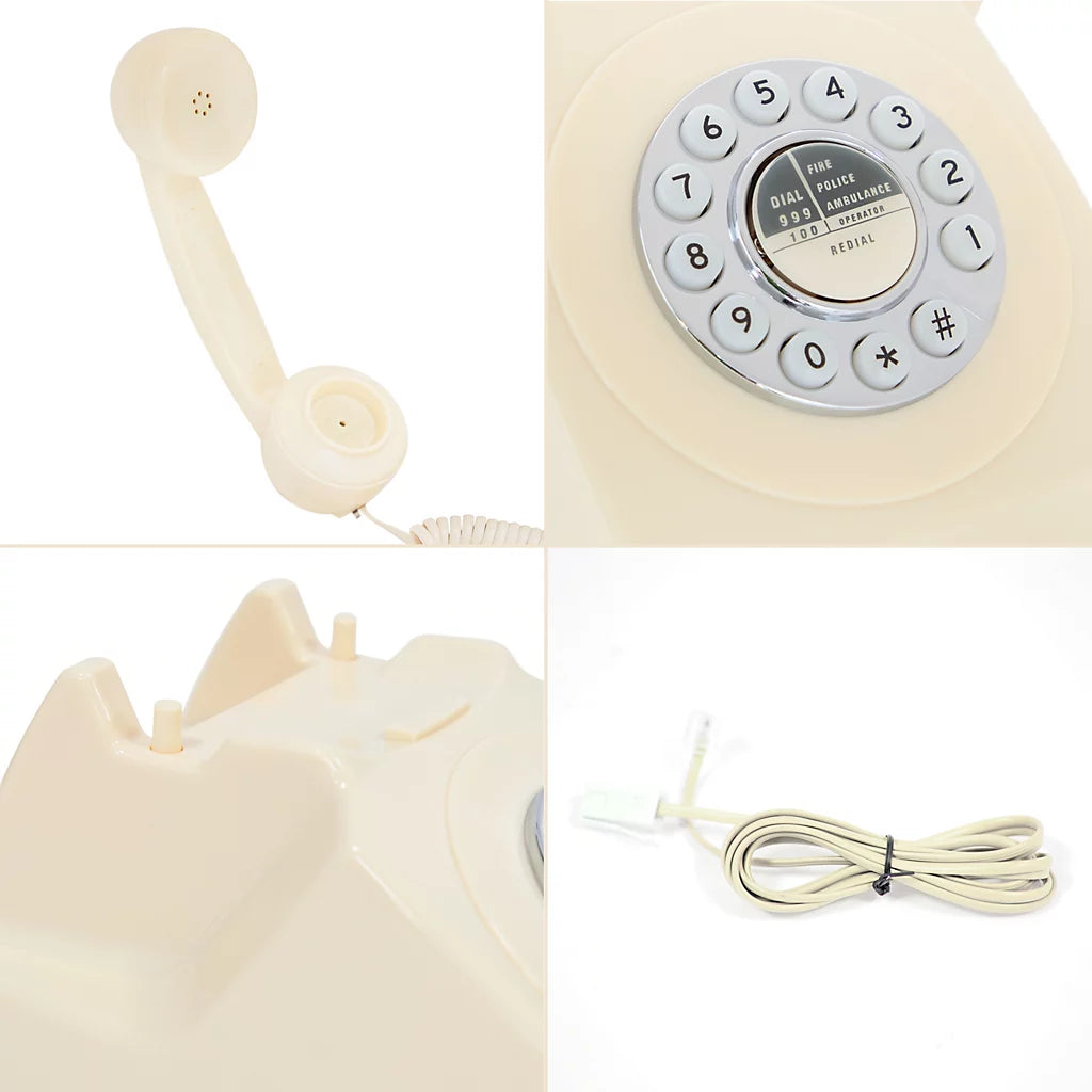 Global Gizmos Cream Retro Telephone