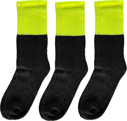 RJM Mens Neon Work Socks 3 Pack