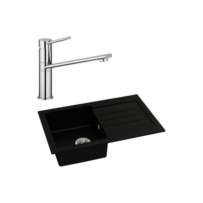 Abode Xcite 1B Inset Black Metallic Sink & Specto Tap Pack