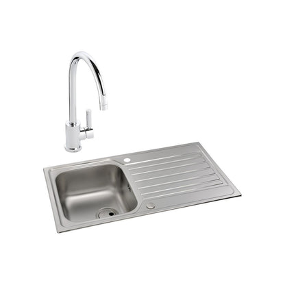 Abode Connekt 1B Inset St/Steel Sink & Atlas Tap Pack