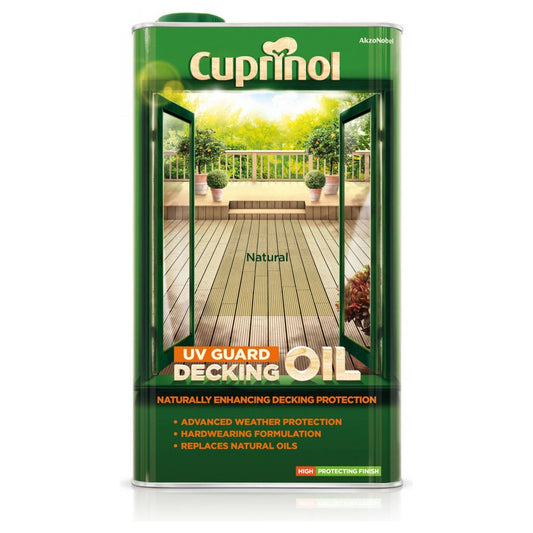 Cuprinol UV Guard Decking Oil 5L Natural Oak