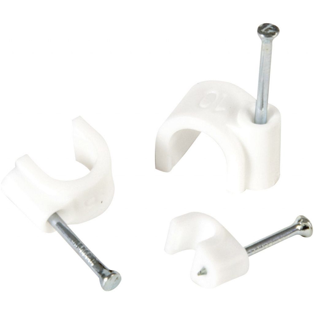 SupaLec White Cable Clips - Round