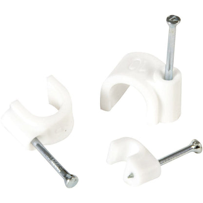 SupaLec White Cable Clips – Round 3.5mm