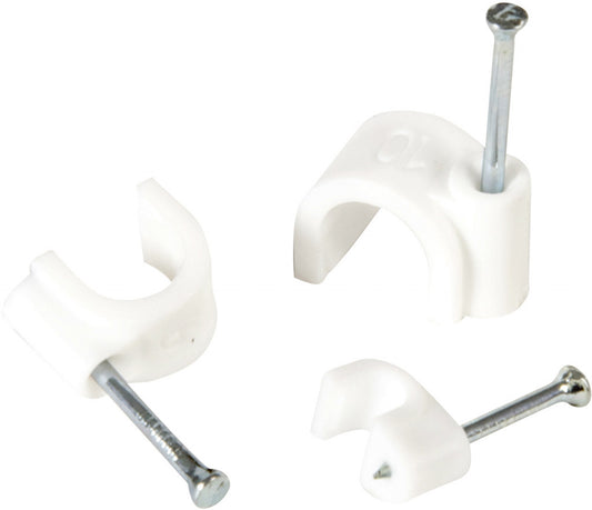 SupaLec White Cable Clips - Round