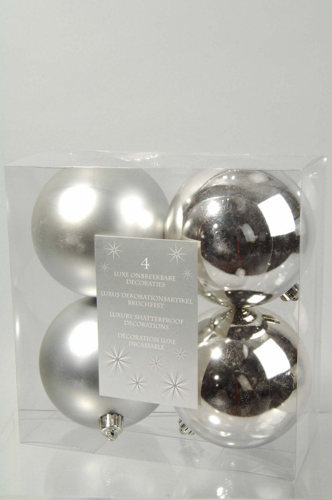 Kaemingk Plain Shatterproof Baubles Pack 4