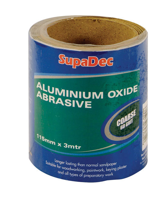 Rouleau d'oxyde d'aluminium SupaDec de qualité grossière, grain 60, 3 m