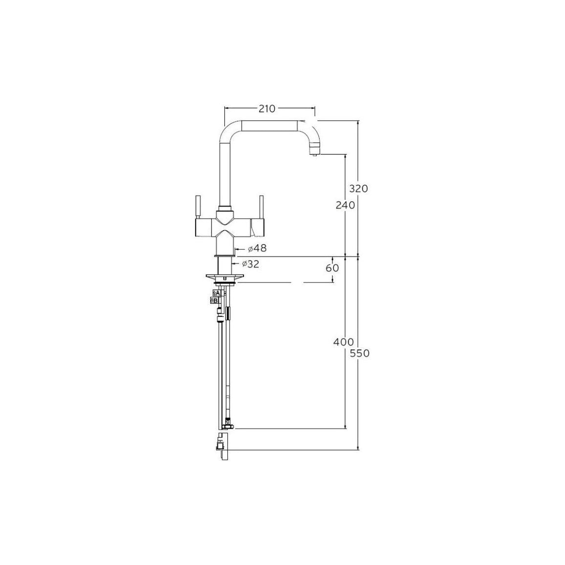 InSinkErator 3N1 Lecce U Shape Steaming Hot Tap & Tank - Chrome