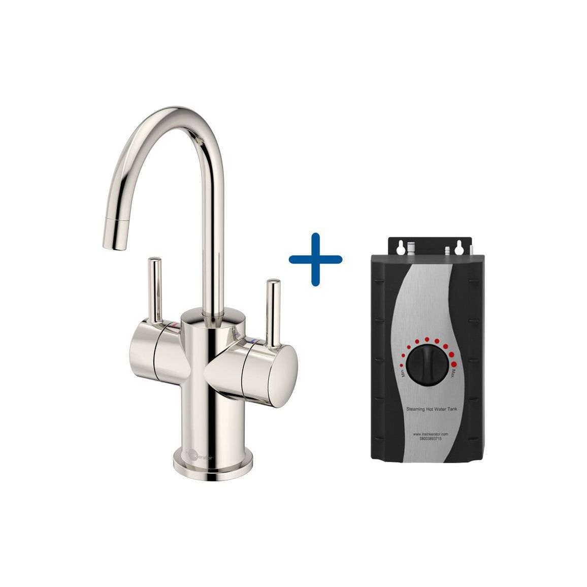 InSinkErator FHC3010 Mitigeur d'eau chaude/froide et réservoir standard - Nickel poli