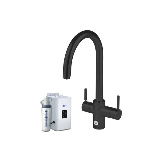 Robinet en forme de J InSinkErator 4N1, pack réservoir Neo et filtre - Noir velours