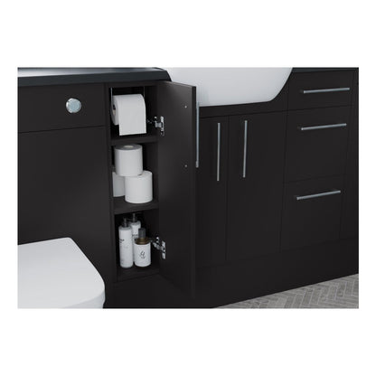 Cedar 1542mm Basin, WC & 1 Door Unit Pack (LH) - Matt Graphite Grey