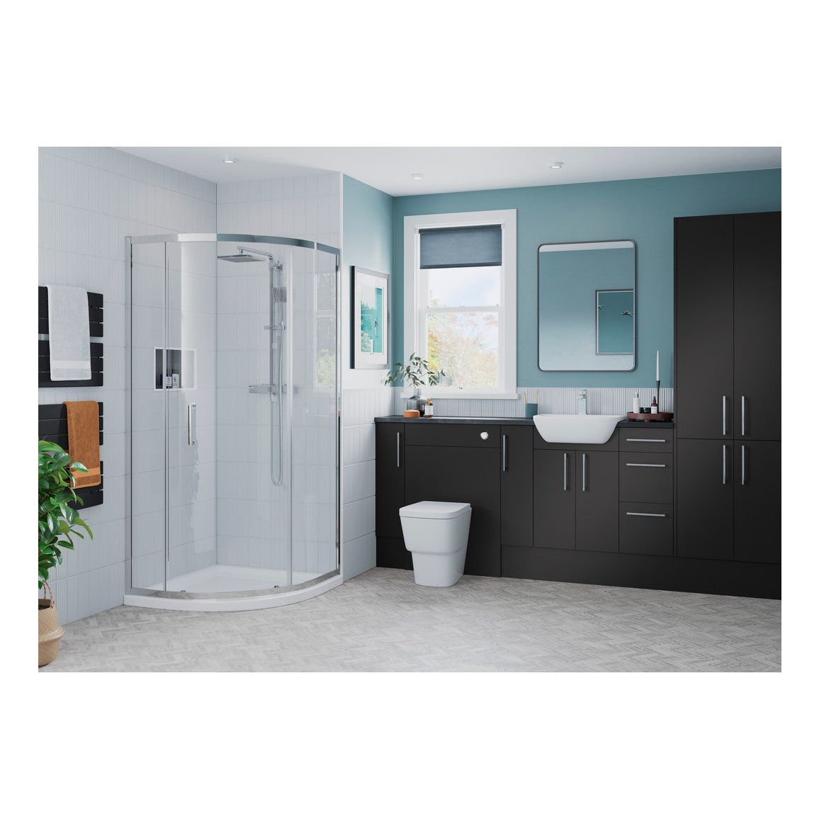 Cedar 500mm Slim WC Unit - Matt Graphite Grey