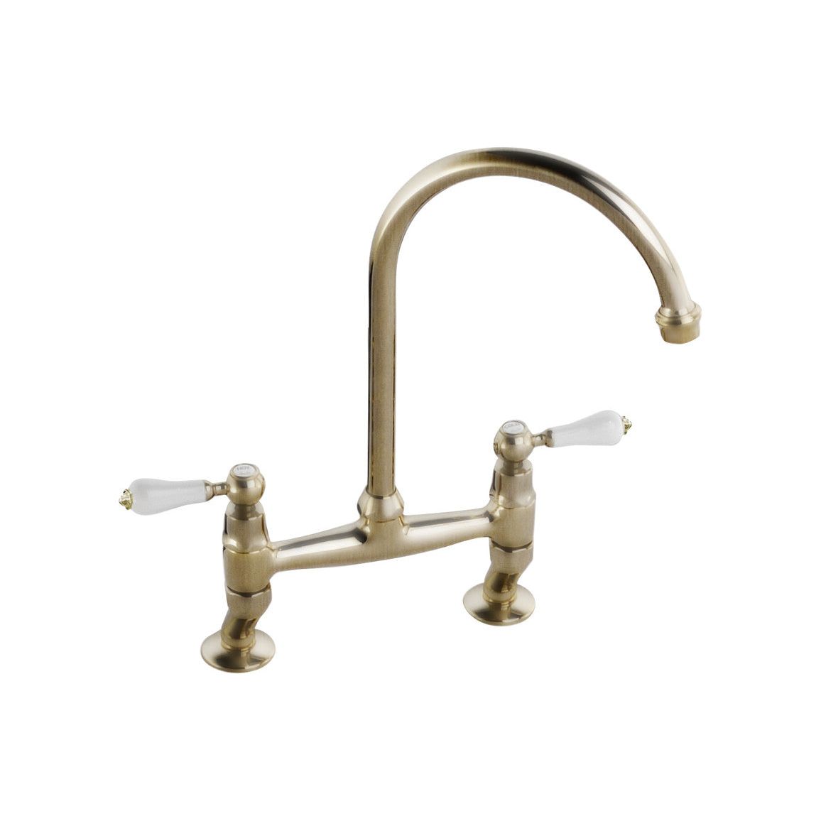 Abode Ludlow Bridge Mixer Tap - Antique Brass