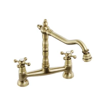 Abode Melford Bridge Mixer Tap - Antique Brass