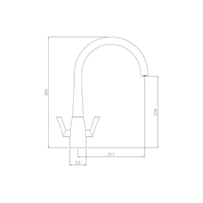 Abode Fluid Monobloc Mixer Tap - Chrome