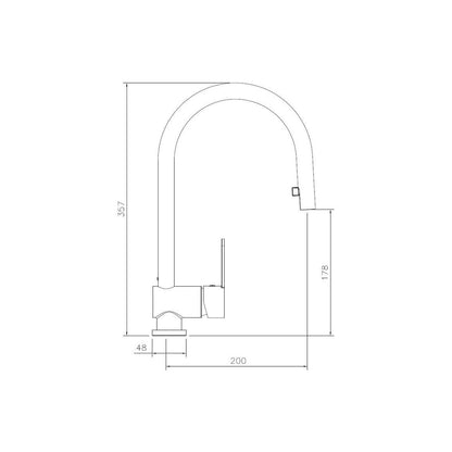 Abode Czar Mitigeur monocommande avec extractible - Chrome